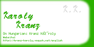 karoly kranz business card